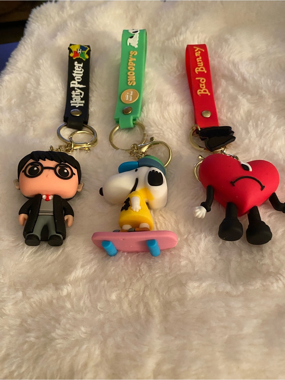 Harry Potter, Snoopy & Bad Bunny Keychain Set
